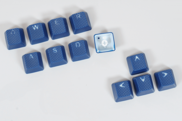 Blaue Tastenkappen mit Grip Keycaps